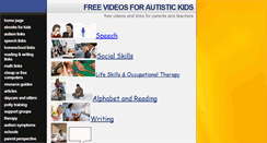 Desktop Screenshot of freevideosforautistickids.com