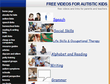 Tablet Screenshot of freevideosforautistickids.com